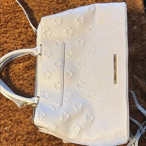 Betsey Johnson Cream Floral Embossed Satchel